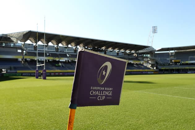 Edinburgh Rugby take on Clermont Auvergne at the Stade de Marcel-Michelin in their Challenge Cup opener. (Photo by David Rogers/Getty Images)