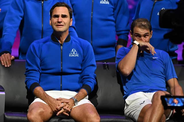 Roger Federer and Rafael Nadal both cried in the aftermath of the Swiss' last professional match, a Laver Cup doubles rubber with the Spaniard against Jack Sock and Frances Tiafoe.