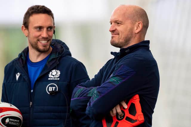 Scotland assistant Mike Blair with head coach Gregor Townsend. Picture: Craig Williamson / SNS