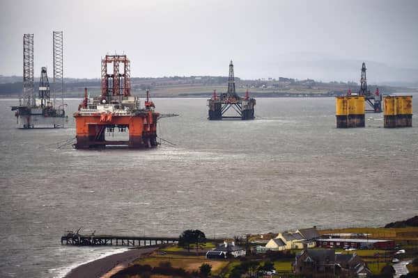 Oil rigs in the Cromarty Firth in 2016 after price falls saw workers lose their jobs as production slowed (Picture: Jeff J Mitchell/Getty Images)