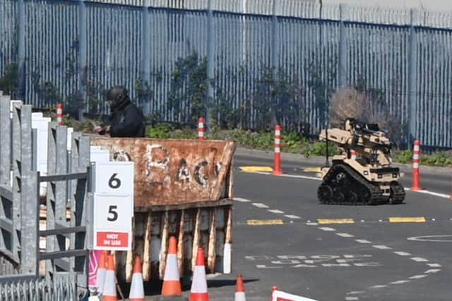 The bomb disposal team destroyed the object on Thursday. Pic: Andy O'Brien