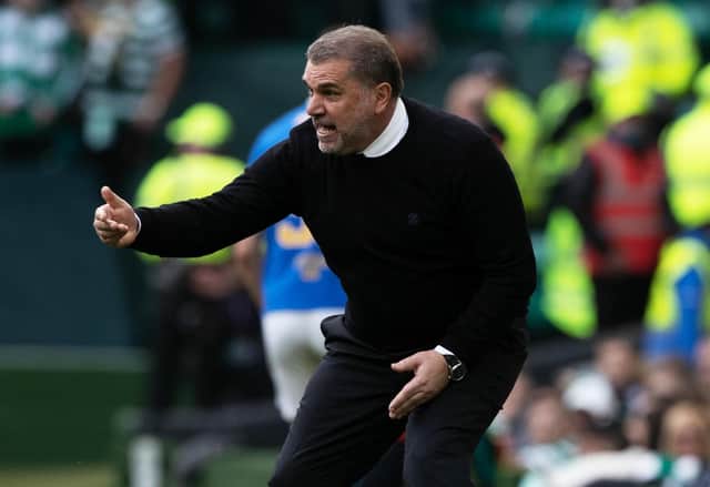 Celtic manager Ange Postecoglou is animated on the touchline during the 1-1 draw with Rangers.  (Photo by Craig Williamson / SNS Group)