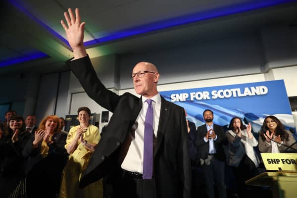 SNP Leader John Swinney attends the launch of the SNP general election campaign with SNP Westminster candidates and activists. (Photo by Jeff J Mitchell/Getty Images)