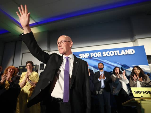 SNP Leader John Swinney attends the launch of the SNP general election campaign with SNP Westminster candidates and activists. (Photo by Jeff J Mitchell/Getty Images)