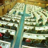 The scene inside the Scottish Parliament in Edinburgh during the first sitting in  300 years, Wednesday May 12, 1999. PA photo: David Cheskin