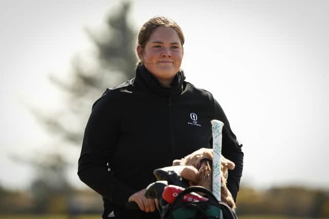 Milngavie's Lorna McClymont pictured during the opening round of the Helen Holm Scottish Women's Open at Troon Portland. Picture: Scottish Golf.