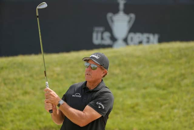 Phil Mickelson during a practice round prior to the start of the 2021 US Open at Torrey Pines in San Diego, California. Picture: Ezra Shaw/Getty Images.