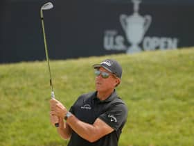 Phil Mickelson during a practice round prior to the start of the 2021 US Open at Torrey Pines in San Diego, California. Picture: Ezra Shaw/Getty Images.
