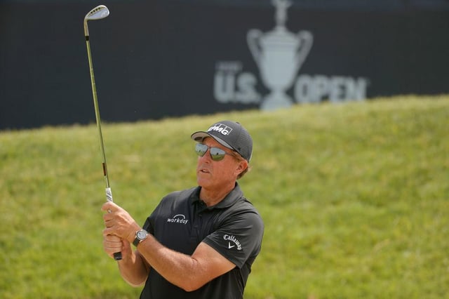 Phil Mickelson during a practice round prior to the start of the 2021 US Open at Torrey Pines in San Diego, California. Picture: Ezra Shaw/Getty Images.
