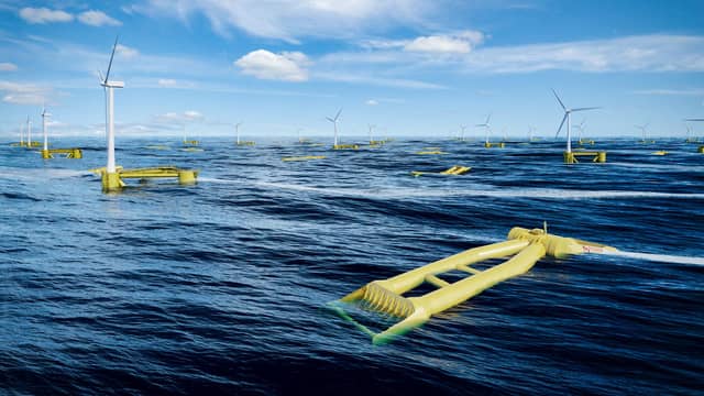 An artist’s impression of a combined wave and wind operation