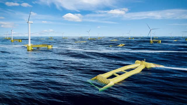 An artist’s impression of a combined wave and wind operation