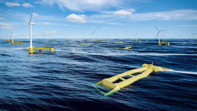 An artist’s impression of a combined wave and wind operation