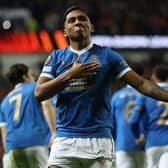 Alfredo Morelos celebrates after scoring in Rangers' Europa League group stage victory over Sparta Prague at Ibrox in November. (Photo by Ian MacNicol/Getty Images)