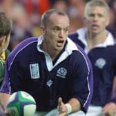 Scottish fly-half Gregor Townsend breaks through the South African defence during the first-round Rugby World Cup match at Murrayfield in 1999. Pic: JEAN-PIERRE MULLER/AFP via Getty Images