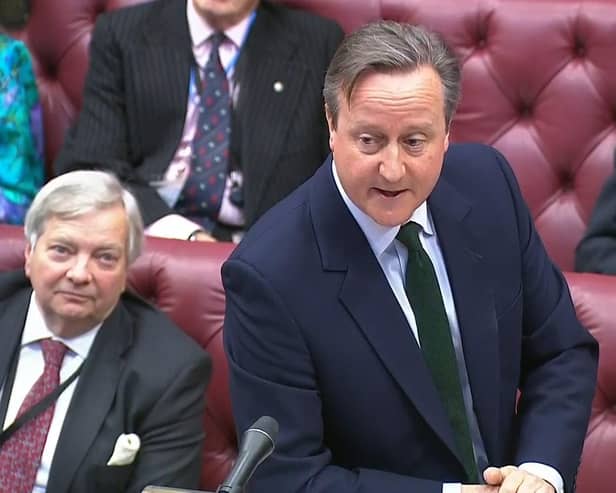 Foreign Secretary Lord David Cameron during Question to the Foreign Secretary in the House of Lords, London.