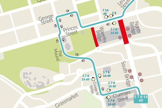 Lothian buses' diversion route. Picture: Lothian Buses.