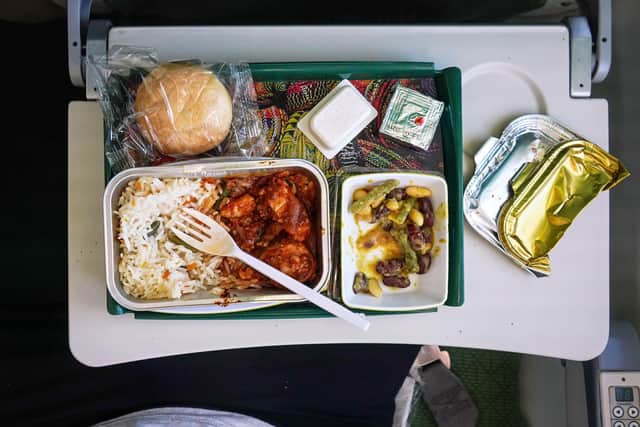 If you are especially prone to bloating and feeling the effects of dehydration, you might want to skip the in-flight meal and bring your own food. Pic: Alamy/PA