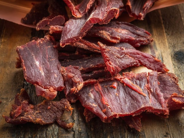 Chewy beef jerky will give your dog some time to consider just how they managed to get their treat. Just make sure it doesn't contain additional unhealthy salt or additives like chilli, which can cause health issues with canines.