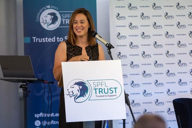 Caption SPFL Trust chief executive Nicky Reid pictured at today’s SPFL Trust conference