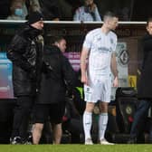 Shaun Maloney gives out instructions to Jamie Murphy during Hibs' 3-1 win at Tannadice.