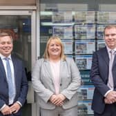 Pacitti Jones has acquired Kilsyth-based estate agency Penworth Properties, which was founded more than ten years ago by local businesswoman Beth Penman. Picture shows Colin Bowie – managing partner in East Dunbartonshire, Beth Penman, and John O’Malley CEO Pacitti Jones (L-R).