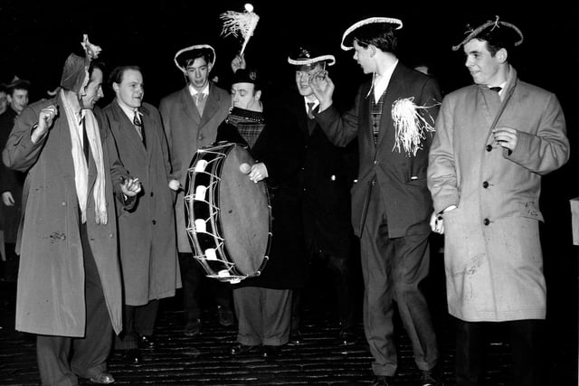 Providing musical entertainment at the Tron KIrk over New Year 1959.
