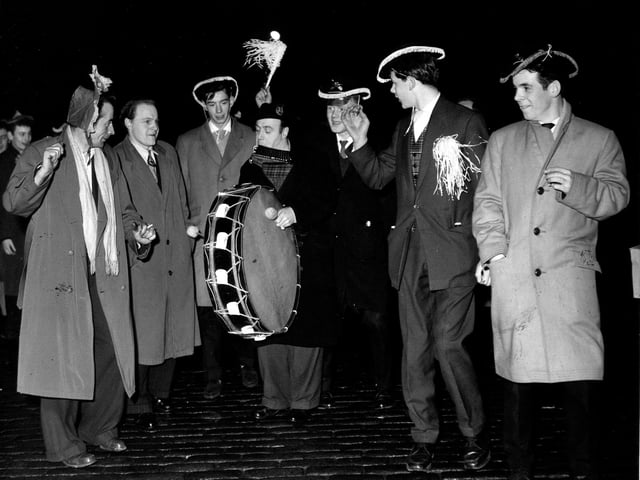 Providing musical entertainment at the Tron KIrk over New Year 1959.