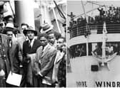 Caribbean migrants are welcomed by RAF officials after the Empire Windrush landed them in London in 1948 (PA Media/Getty Images)