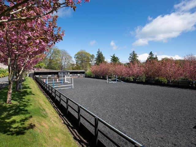 All-weather riding arena.