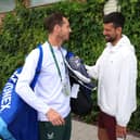 Andy Murray in conversation with Novak Djokovic at Wimbledon. (Photo by Sean M. Haffey/Getty Images)