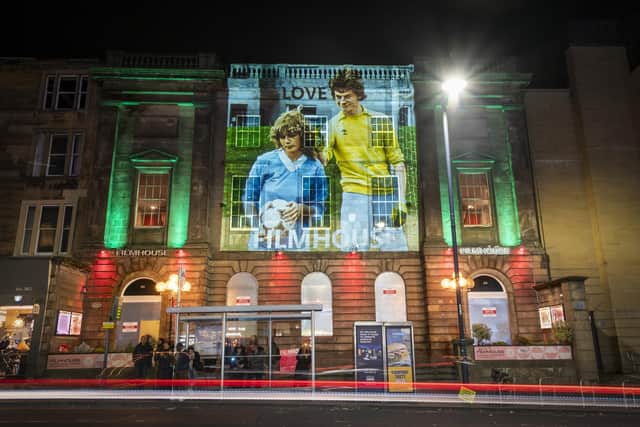 An image from the Scottish coming-of-age romantic comedy film Gregory’s Girl was projected onto the Filmhouse building after its closure in the autumn. Picture: Jane Barlow