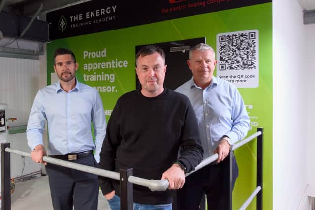 Career: Colin Garvey (centre) with Andrew Lamond (l) and David Barrett.