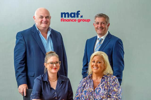 From left: Dave Chapman and Nick Elder, and in front Deborah Louden and Sue Chapman of Maf Finance Group. Picture: contributed.