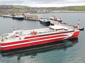 Aground: Passengers were put into lifeboats after the MV Alfred 'came ashore' on Orkney run