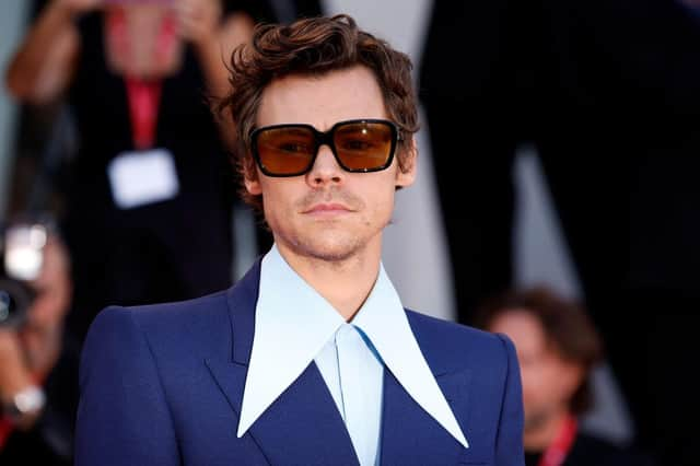 VENICE, ITALY - SEPTEMBER 05: Harry Styles attends the "Don't Worry Darling" red carpet at the 79th Venice International Film Festival on September 05, 2022 in Venice, Italy. (Photo by John Phillips/Getty Images)