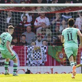 Hibs striker Kevin Nisbet had this 79th-minute penalty saved by Aberdeen goalkeeper Kelle Roos during the 0-0 draw at Pittodrie.