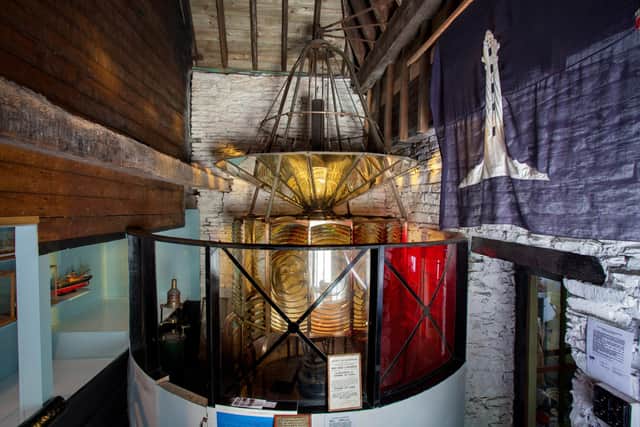 The original Noss Head Light, with all its working parts, is one of the most important displays was designed and supervised by Alan Stevenson, uncle of Robert Louis Stevenson, and  completed in 1849 by Robert Arnot of Inverness. The Fresnel lens is around 6ft wide. PIC: Wick Heritage Museum.