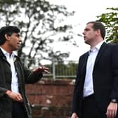 Rishi Sunak and Douglas Ross at Wemyss Bay train station (Picture: John Devlin)