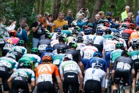 The peloton climb the hill at Stow during stage seven of last year's AJ Bell Tour of Britain from Hawick to Edinburgh.