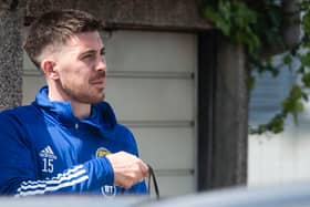 GLASGOW, SCOTLAND - MAY 27: Scotland's Declan Gallagher is pictured as Scotland depart for Spain from Glasgow Airport, on May 27, 2021, in Glasgow, Scotland.  (Photo by Craig Foy / SNS Group)