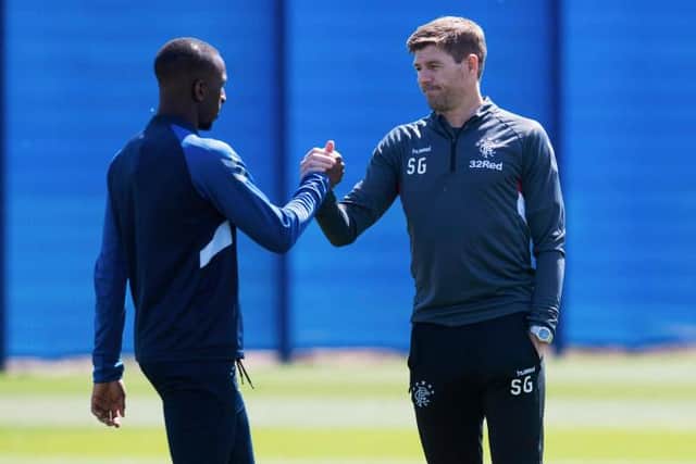 Rangers Manager Steven Gerrard with Glen Kamara. Picture: SNS Group Craig Foy