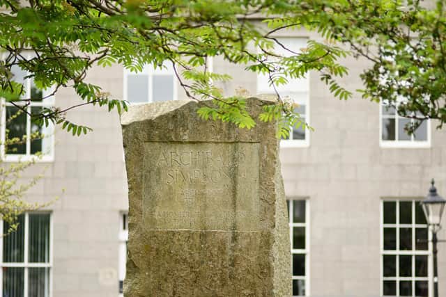 An exterior view of the 200-year-old Aberdeen townhouses.
