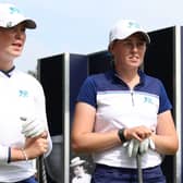 Ireland's Aine Donegan and Hannah Darling of Scotland pictured representing Great Britain & Ireland in the afternoon fourballs on day on of the 43rd Curtis Cup at Sunningdale. Picture: Tom Dulat/R&A/R&A via Getty Images.