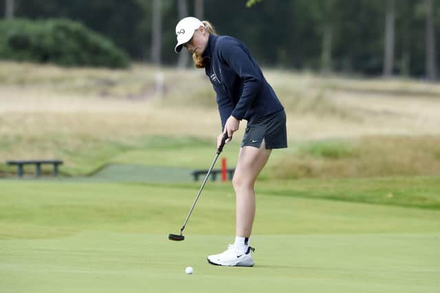 Louise Duncan putts during day two of the AIG Women's Open at Carnoustie. Picture: Ian Rutherford/PA Wire.