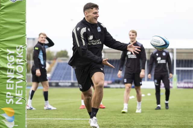 Tom Jordan, pictured during a Glasgow Warriors training session at Scotstoun Stadium, was the club's first-choice stand-off last season. (Photo by Ross MacDonald / SNS Group)