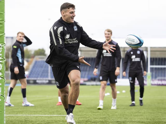 Tom Jordan, pictured during a Glasgow Warriors training session at Scotstoun Stadium, was the club's first-choice stand-off last season. (Photo by Ross MacDonald / SNS Group)