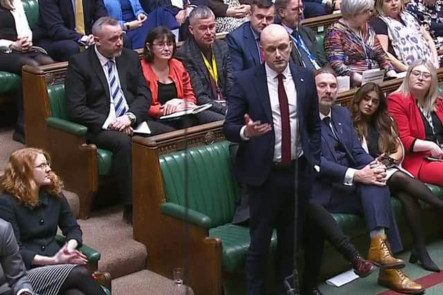 SNP Westminster leader Stephen Flynn speaks during Prime Minister's Questions in the House of Commons. Photo: House of Commons/UK Parliament/PA Wire