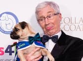 Paul O'Grady and friend at Battersea Dogs' Home's Collars and Coats Ball in 2017 (Picture: Jeff Spicer/Getty)