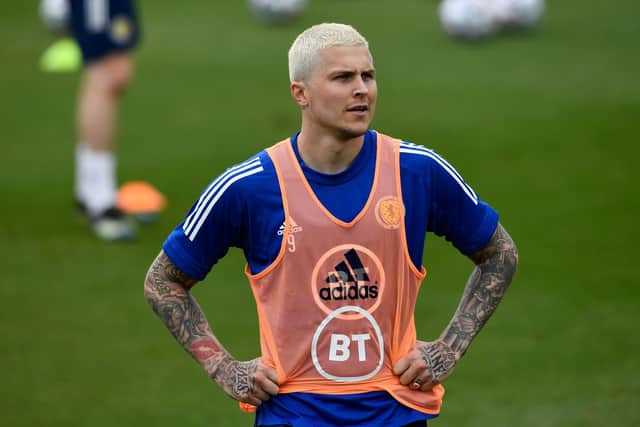 Lyndon Dykes during a Scotland training session at La Finca Resort in Alicante, Spain. He fitted in an extra training camp in the Highlands (Photo by Jose Breton / SNS Group)