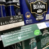 Alcohol for sale in an Edinburgh supermarket as Scotland became the first country in the world to introduce minimum unit pricing for drinks.